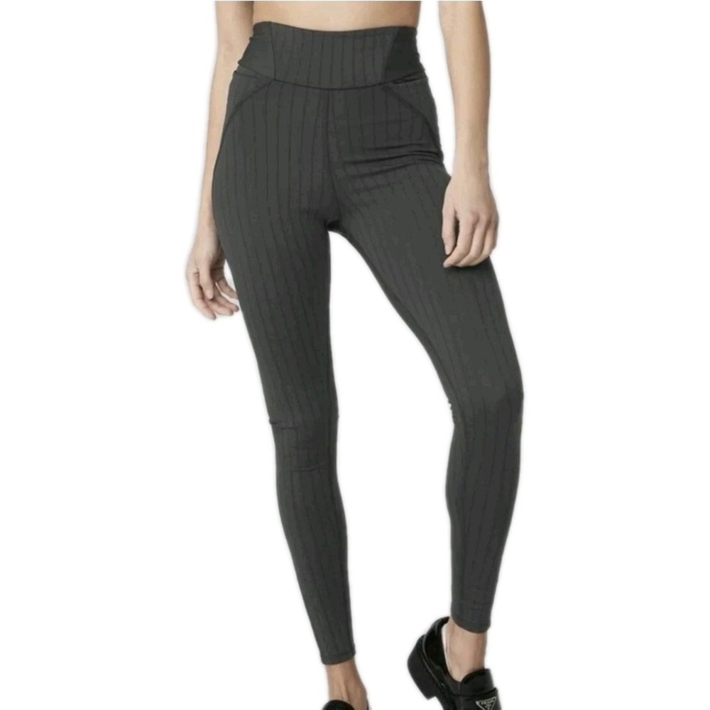 Alo Yoga Pinstripe Jacquard Extreme High Waist Leggings XS Black Athletic Yoga